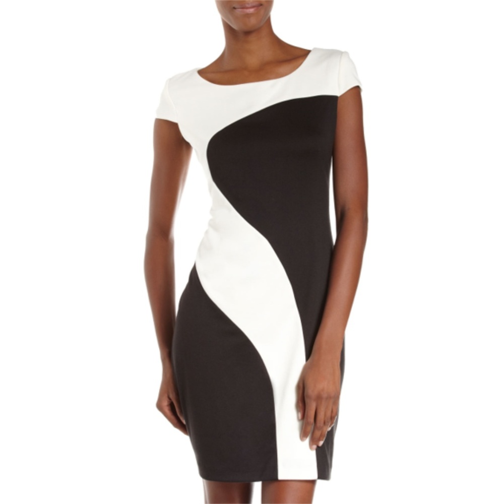 Chetta B - B&W color swirl dress